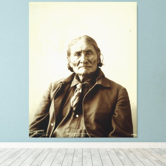 Geronimo (Guiyatle) Apache Native Amerikanische Ur Leinwanddruck (Insitu (Holzboden))
