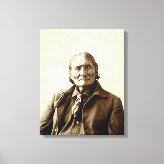 Geronimo (Guiyatle) Apache Native Amerikanische Ur Leinwanddruck (Vorderseite)