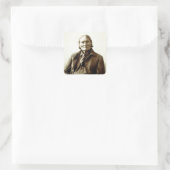 Geronimo (Guiyatle) Apache Native Amerikanische Ur Quadratischer Aufkleber (Tasche)