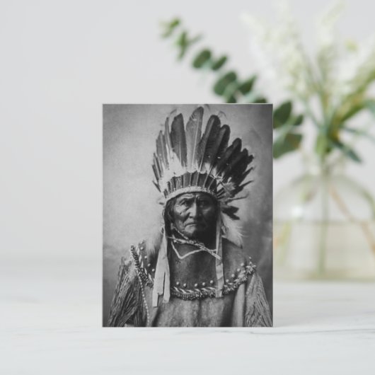 Geronimo im Kopfkleid Postkarte (Stehend Vorderseite)