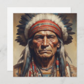 Geronimo Indian Chief Warrior Portrait Card (Vorne/Hinten)