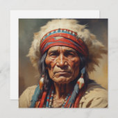 Geronimo Indian Chief Warrior Portrait Card (Vorne/Hinten)