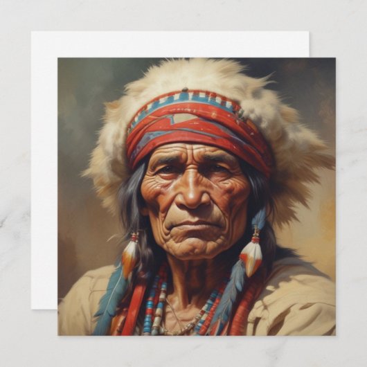 Geronimo Indian Chief Warrior Portrait Card (Vorne/Hinten)