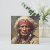 Geronimo Indian Chief Warrior Portrait Card (Stehend Vorderseite)