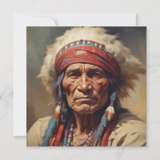 Geronimo Indian Chief Warrior Portrait Card (Vorderseite)