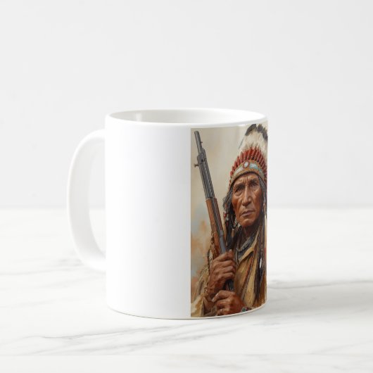 Geronimo Indian Chief Warrior Portrait Kaffeetasse (Vorderseite Links)