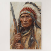 Geronimo Indian Chief Warrior Portrait Puzzle (Vertikal)