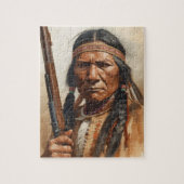 Geronimo Indian Chief Warrior Portrait Puzzle (Vertikal)