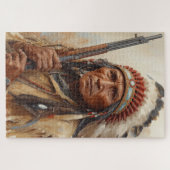 Geronimo Indianerhäuptling Kriegerporträt Puzzle (Horizontal)