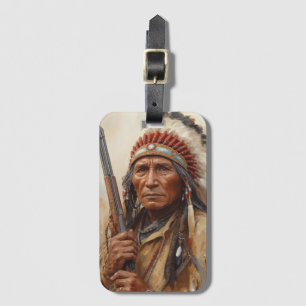 Geronimo Indianischer Häuptling Krieger Portrait Gepäckanhänger