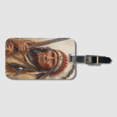 Geronimo Indianischer Häuptling Krieger Portrait Gepäckanhänger (Vorderseite (Horizontal))