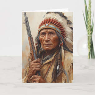 Geronimo Indianischer Häuptling Krieger Portrait Karte