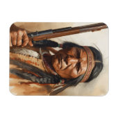 Geronimo Indianischer Häuptling Krieger Portrait Magnet (Horizontal)