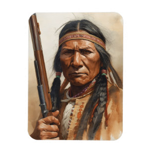 Geronimo Indianischer Häuptling Krieger Portrait Magnet
