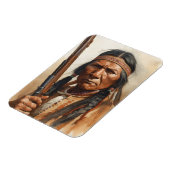 Geronimo Indianischer Häuptling Krieger Portrait Magnet (Linke Seite)