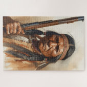Geronimo Indianischer Häuptling Krieger Portrait Puzzle (Horizontal)