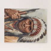 Geronimo Indianischer Häuptling Krieger Portrait Puzzle (Horizontal)
