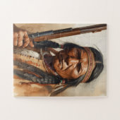 Geronimo Indianischer Häuptling Krieger Portrait Puzzle (Horizontal)