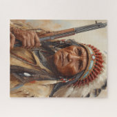 Geronimo Indianischer Häuptling Krieger Portrait Puzzle (Horizontal)