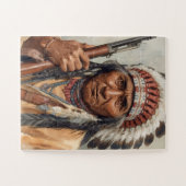 Geronimo Indianischer Häuptling Krieger Portrait Puzzle (Horizontal)
