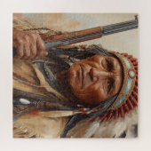 Geronimo Indianischer Häuptling Krieger Portrait Puzzle (Horizontal)