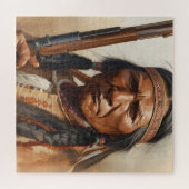 Geronimo Indianischer Häuptling Krieger Portrait Puzzle (Horizontal)
