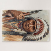 Geronimo Indianischer Häuptling Krieger Portrait Puzzle (Horizontal)