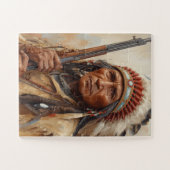 Geronimo Indianischer Häuptling Krieger Portrait Puzzle (Horizontal)