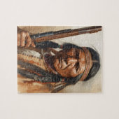 Geronimo Indianischer Häuptling Krieger Portrait Puzzle (Horizontal)