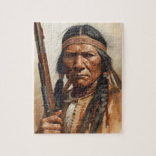 Geronimo Indianischer Häuptling Krieger Portrait Puzzle