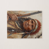 Geronimo Indianischer Häuptling Krieger Portrait Puzzle (Horizontal)