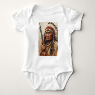 Geronimo Indianischer Häuptling Krieger Porträt Baby Strampler