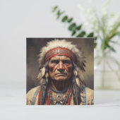 Geronimo Indischer Chefkrieger Portrait Feiertagskarte (Stehend Vorderseite)