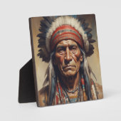 Geronimo Indischer Chefkrieger Portrait Fotoplatte (Vorderseite)