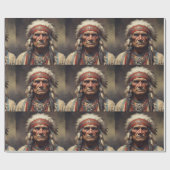Geronimo Indischer Chefkrieger Portrait Geschenkpapier (Flach)