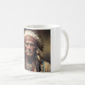 Geronimo Indischer Chefkrieger Portrait Kaffeetasse (VorderseiteRechts)