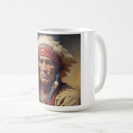 Geronimo Indischer Chefkrieger Portrait Kaffeetasse (VorderseiteRechts)
