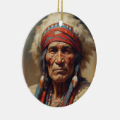 Geronimo Indischer Chefkrieger Portrait Keramik Ornament (Rechts)