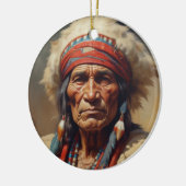 Geronimo Indischer Chefkrieger Portrait Keramik Ornament (Links)