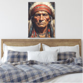 Geronimo Indischer Chefkrieger Portrait Leinwanddruck (Insitu (Schlafzimmer))