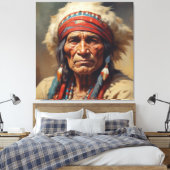 Geronimo Indischer Chefkrieger Portrait Leinwanddruck (Insitu (Schlafzimmer))