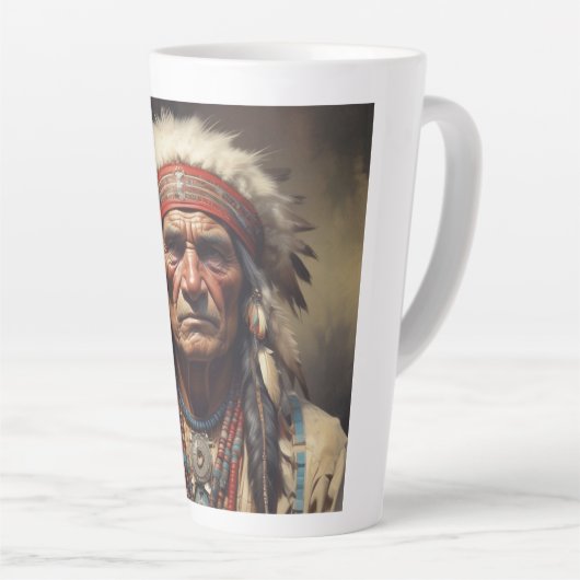 Geronimo Indischer Chefkrieger Portrait Milchtasse (Rechte Ecke)