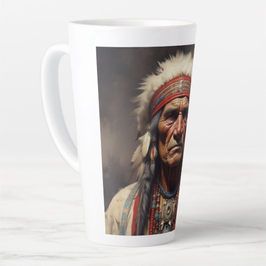 Geronimo Indischer Chefkrieger Portrait Milchtasse (Linke Ecke)