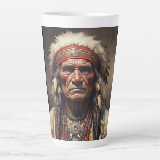 Geronimo Indischer Chefkrieger Portrait Milchtasse (Vorderseite)
