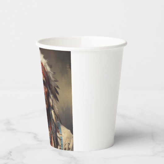 Geronimo Indischer Chefkrieger Portrait Pappbecher (Links)