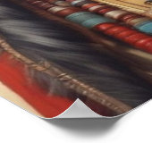 Geronimo Indischer Chefkrieger Portrait Poster (Ecke)