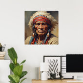 Geronimo Indischer Chefkrieger Portrait Poster (Heimbüro)