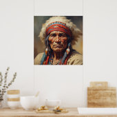 Geronimo Indischer Chefkrieger Portrait Poster (Küche)