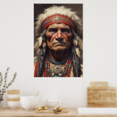 Geronimo Indischer Chefkrieger Portrait Poster (Küche)