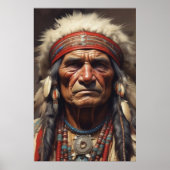 Geronimo Indischer Chefkrieger Portrait Poster (Vorne)